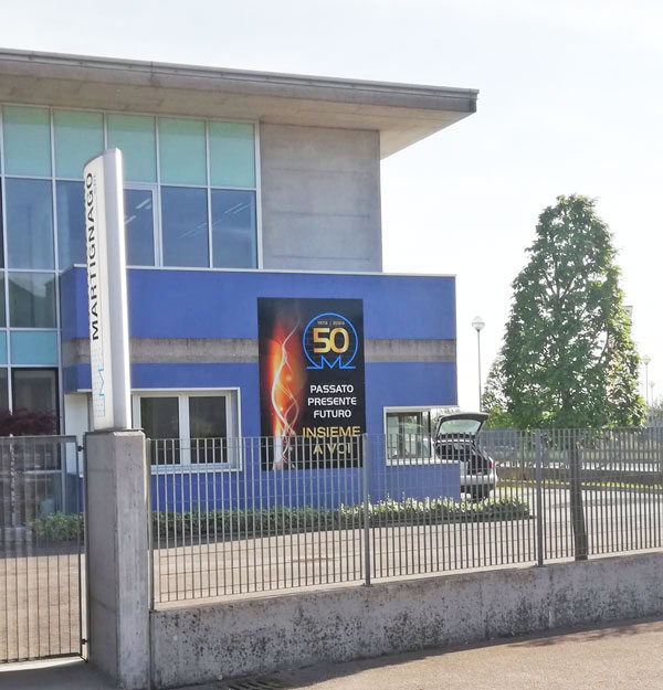 Pannello con stampa grande formato per celebrare i 50 anni dell'azienda Costruzioni Martignago di Maser - Treviso