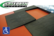 Easy assembly of Court Edge reducer ramps that make raised floors ADA compliant
