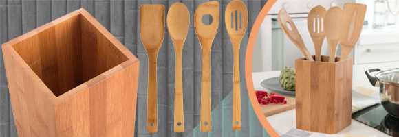 Ustensiles de cuisine bambou