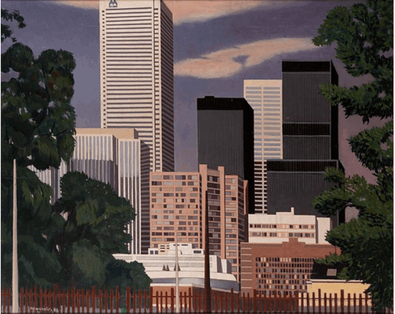 Les banques de Toronto n°2, 1986, huile sur toile, 130 x 161 cm